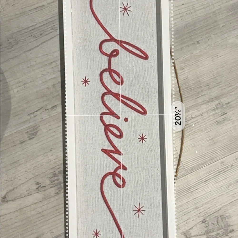 White and Red 'Believe' Christmas Wall Art